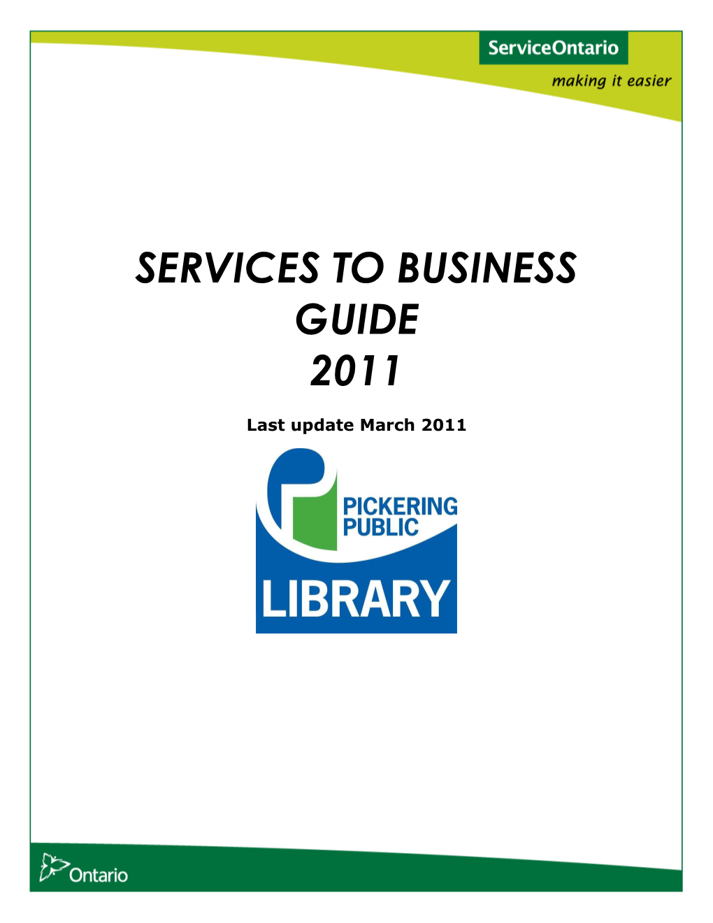 Services to Business Guide 2011