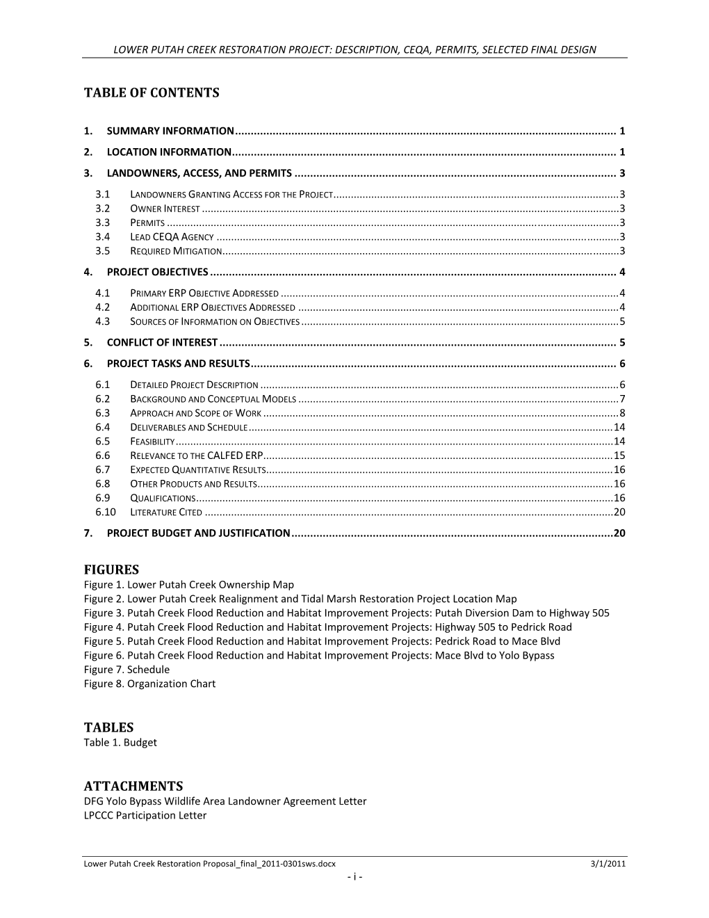 Lower Putah Creek Restoration Project: Description, Ceqa, Permits, Selected Final Design