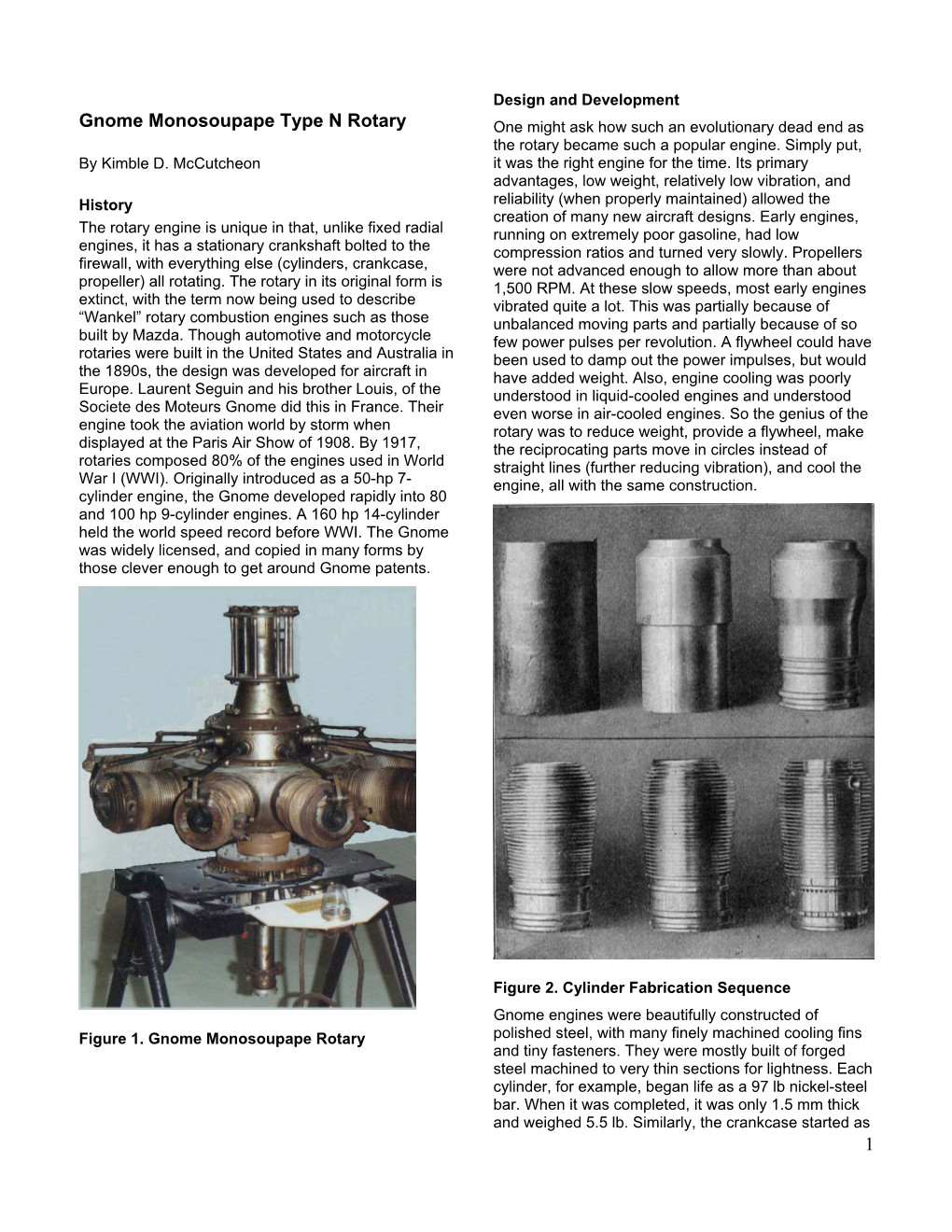 1 Gnome Monosoupape Type N Rotary