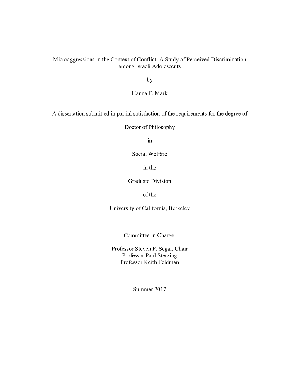 A Study of Perceived Discrimination Among Israeli Adolescents By