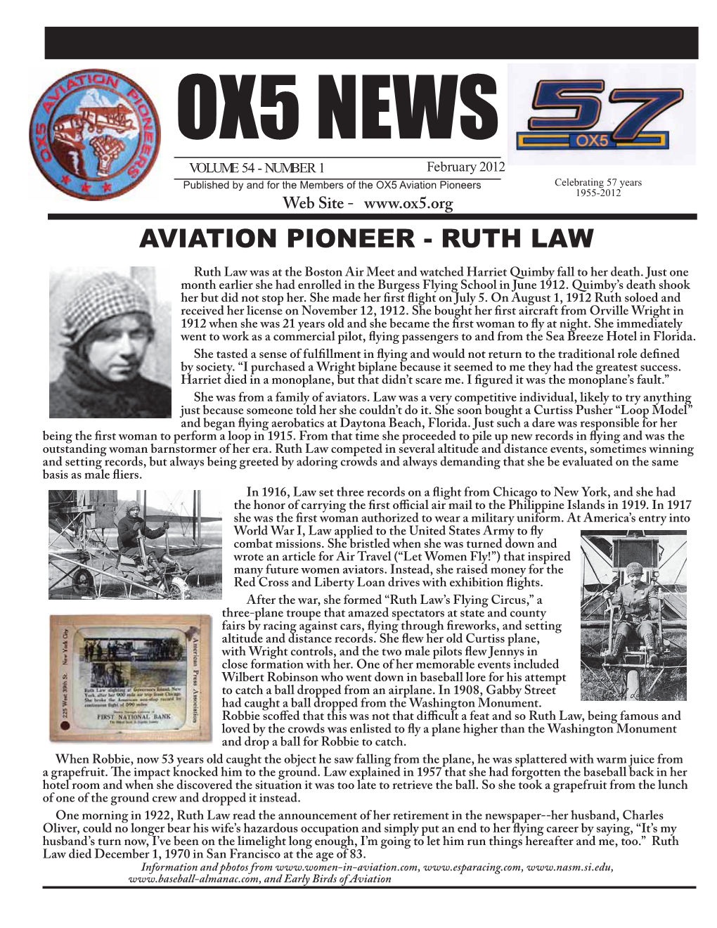 RUTH LAW Ruth Law Was at the Boston Air Meet and Watched Harriet Quimby Fall to Her Death