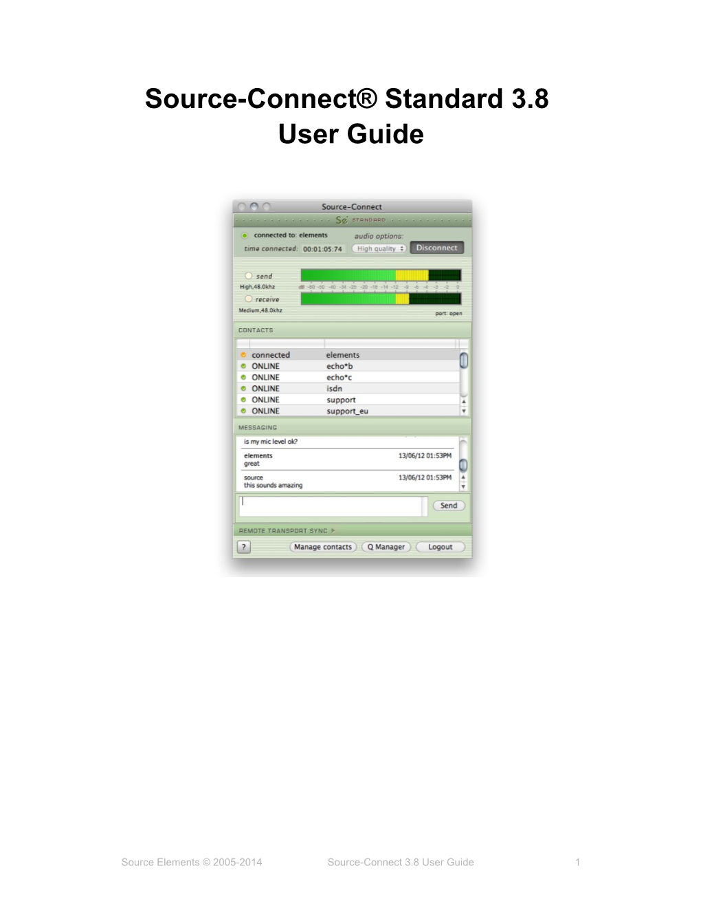Source-Connect® Standard 3.8 User Guide
