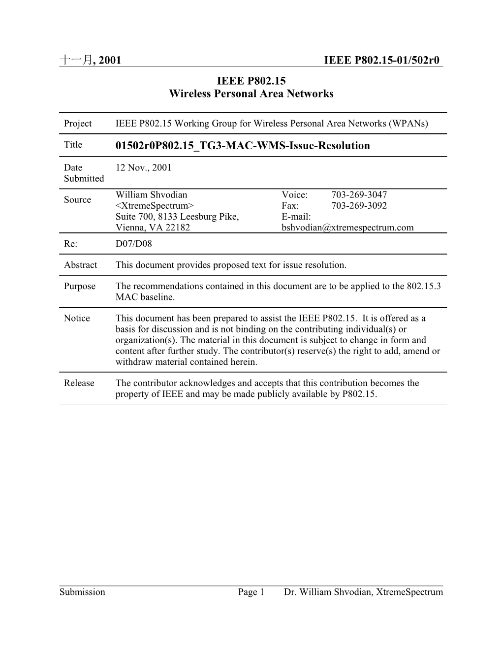 01502R0p802.15 TG3-MAC-WMS-Issue-Resolution