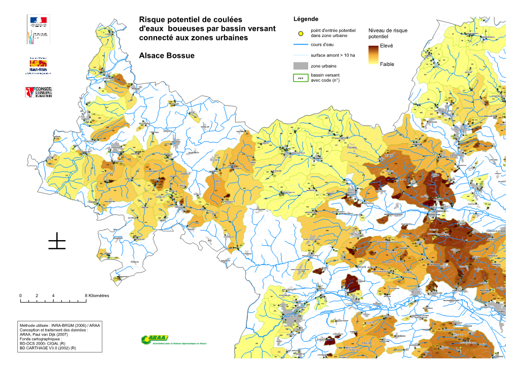 Risque Potentiel De Coulées D'eaux Boueuses Par Bassin Versant