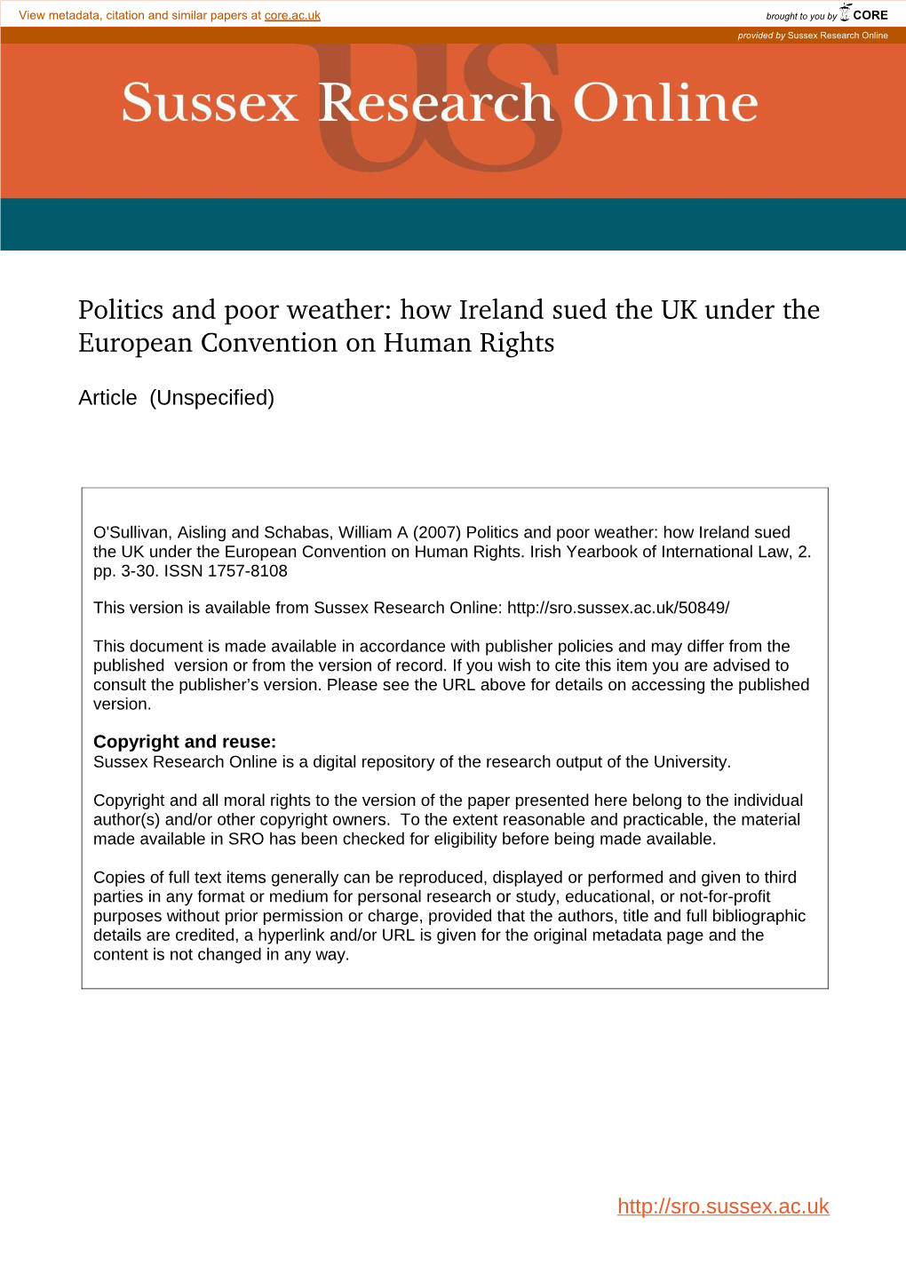 How Ireland Sued the United Kingdom Under the European Convention on Human Rights