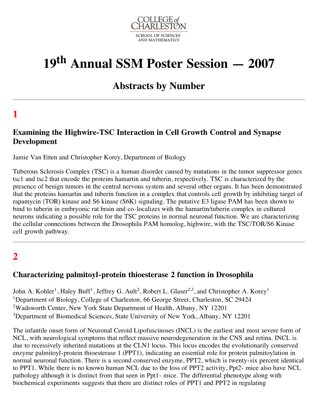 2007 SSM Poster Session