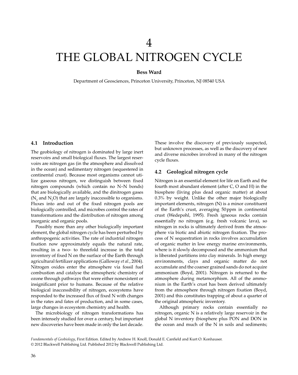 The Global Nitrogen Cycle