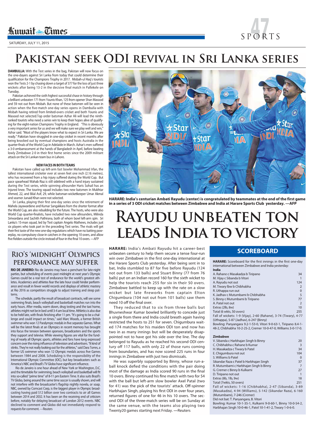 Rayudu Unbeaten Ton Leads India to Victory