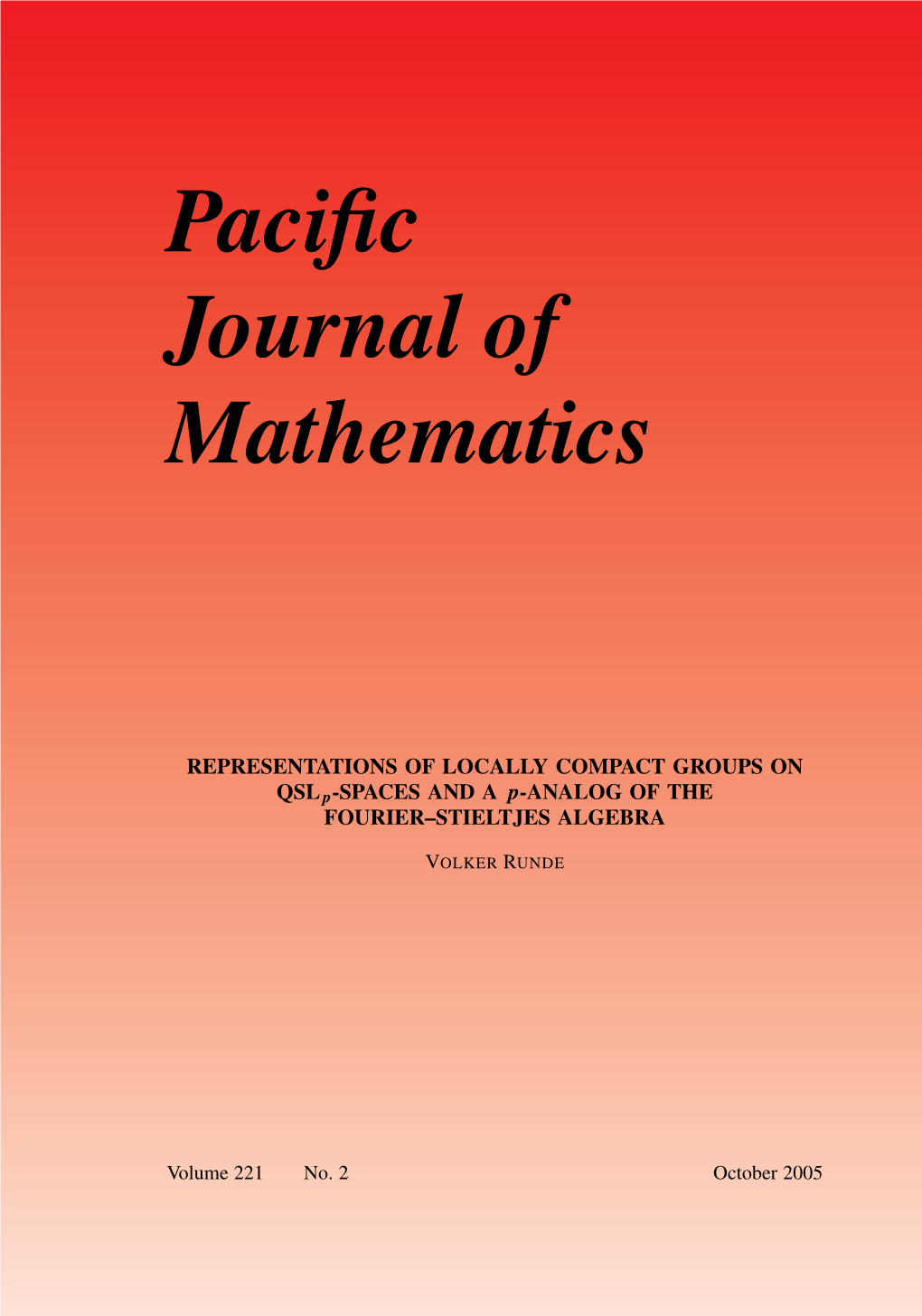 Representations of Locally Compact Groups on Qslp-Spaces and a P-Analog of the Fourier--Stieltjes Algebra