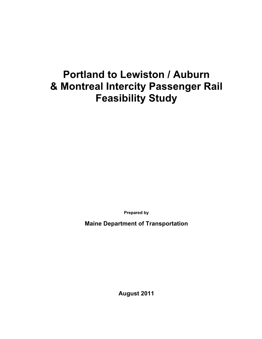 Portland to Lewiston / Auburn & Montreal Intercity Passenger Rail