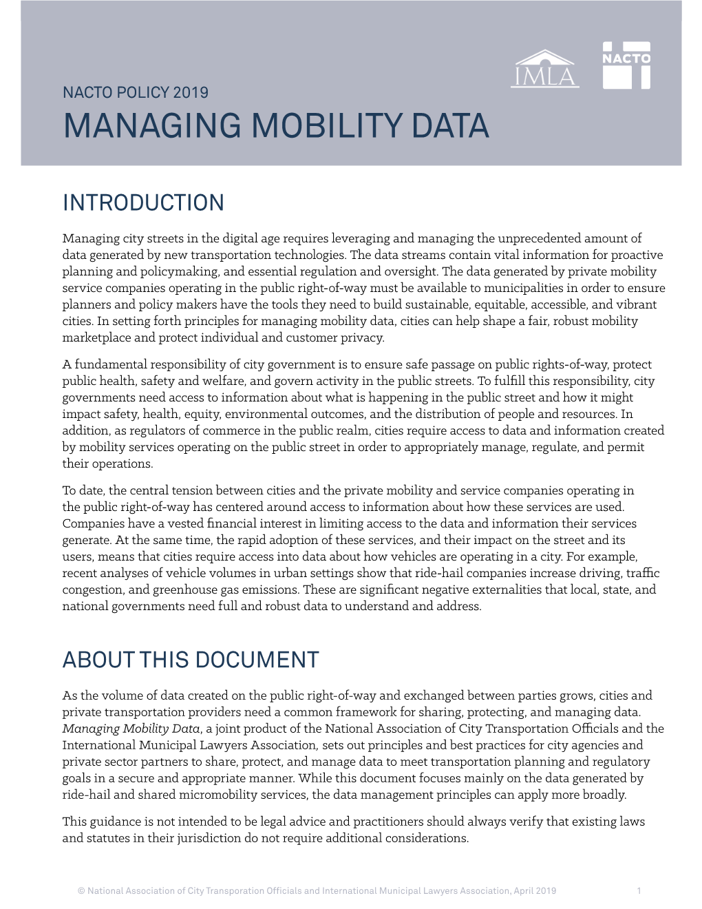 Managing Mobility Data