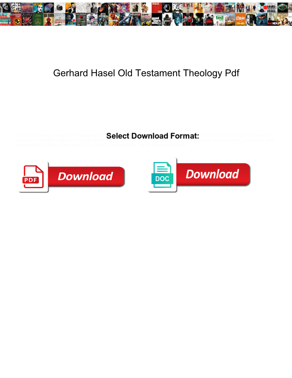 Gerhard Hasel Old Testament Theology Pdf