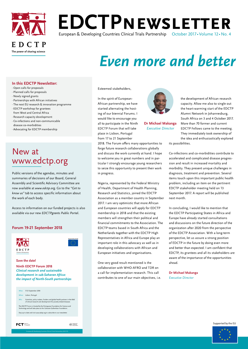 Edctpnewsletter European & Developing Countries Clinical Trials Partnership October 2017∙Volume 12∙No