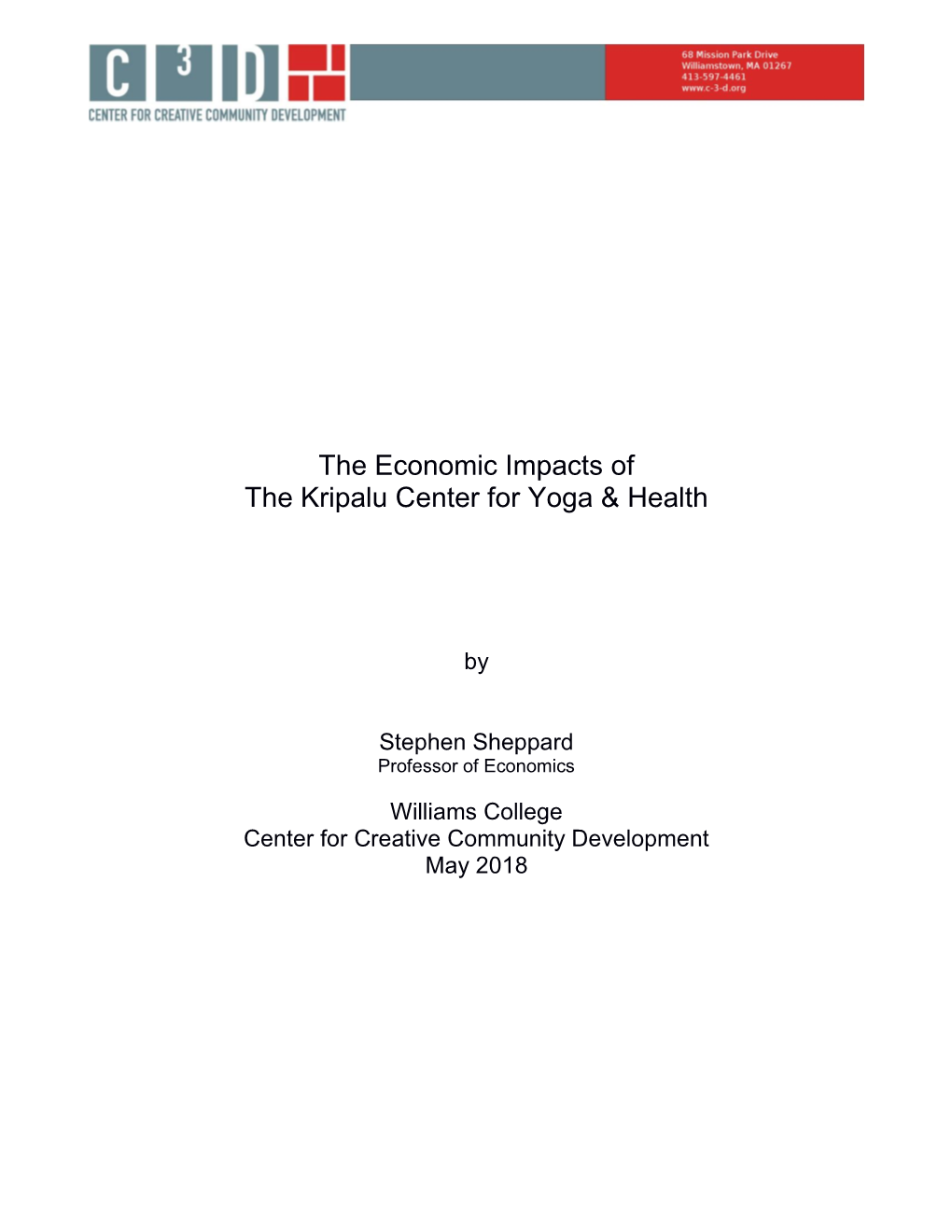 The Economic Impacts of the Kripalu Center for Yoga & Health