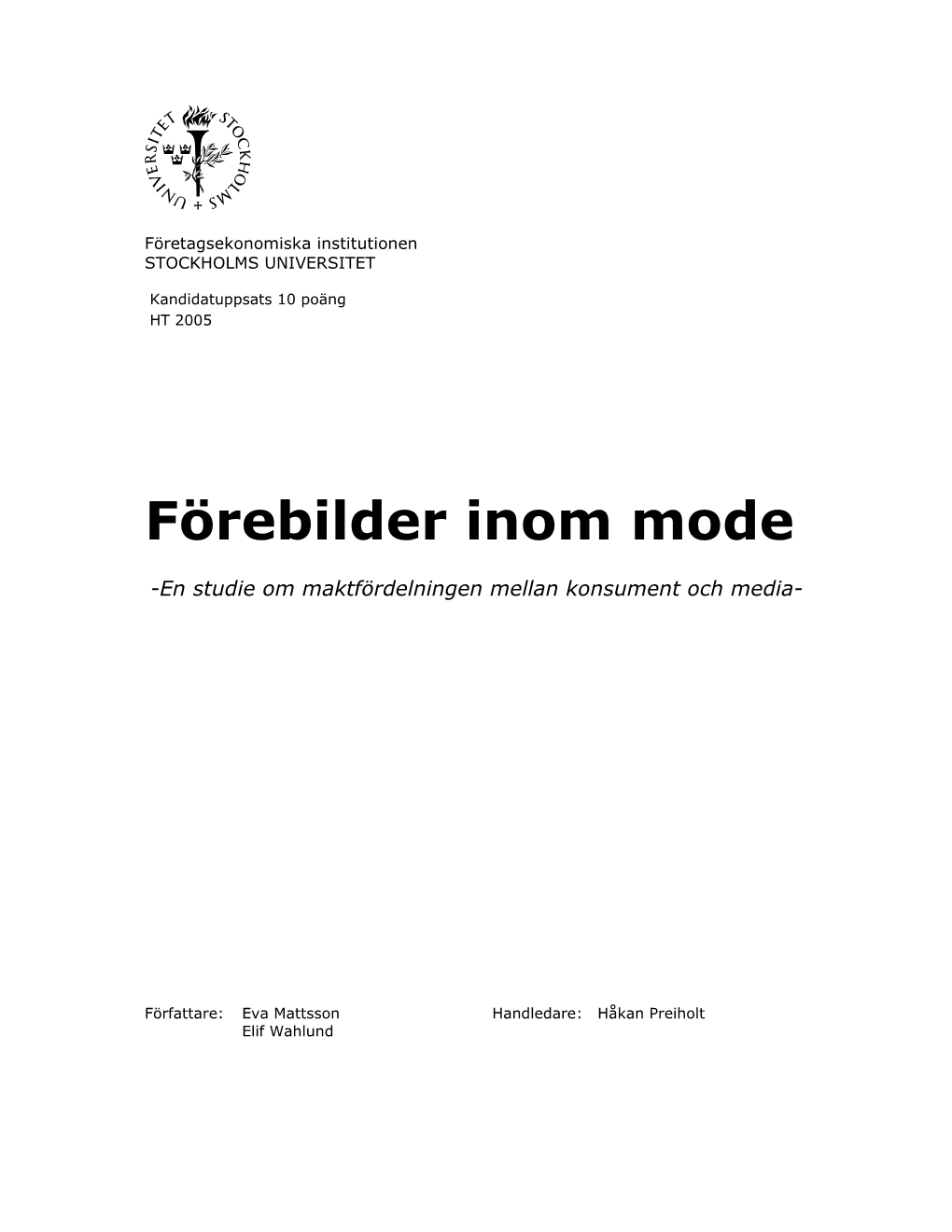 Förebilder Inom Mode