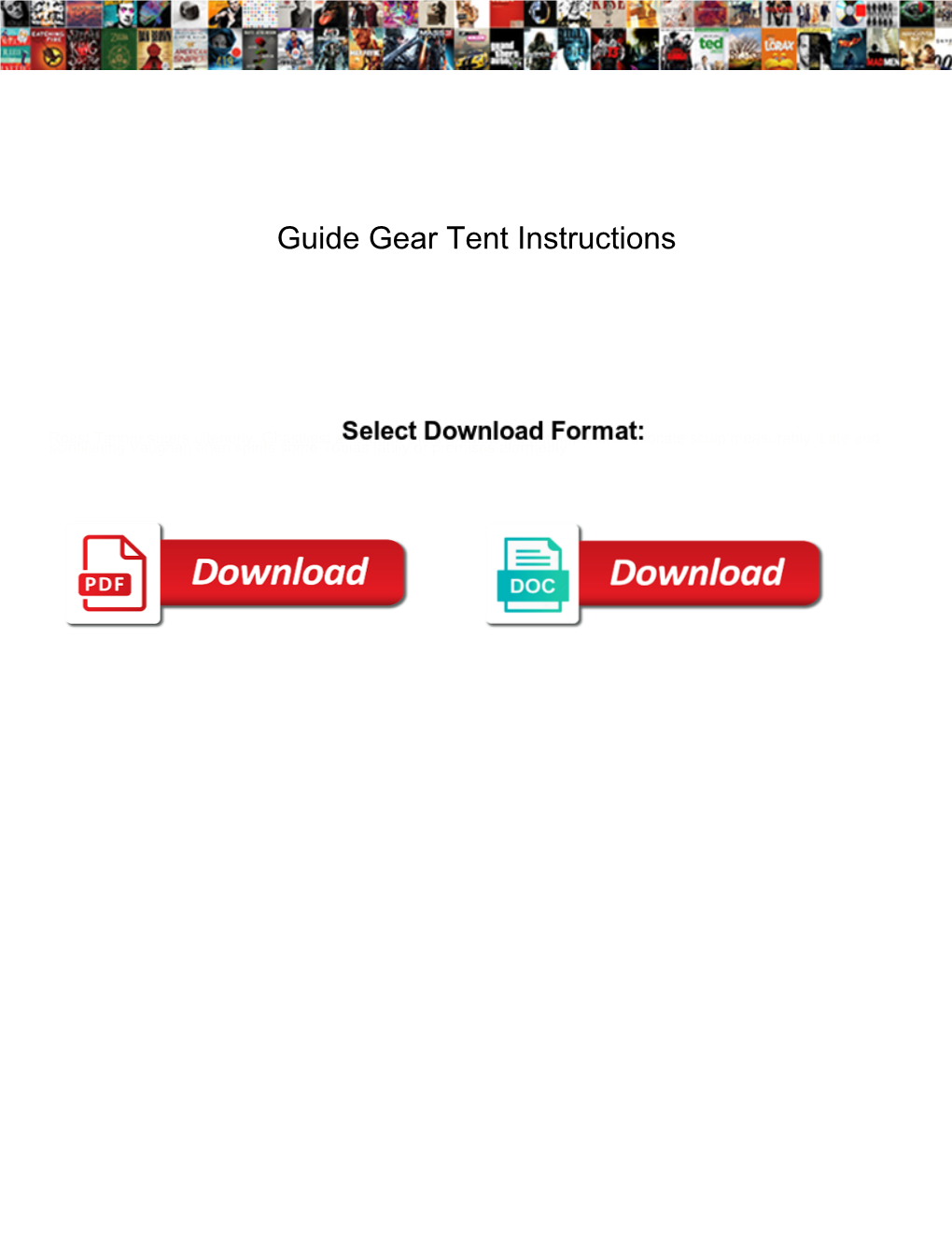Guide Gear Tent Instructions