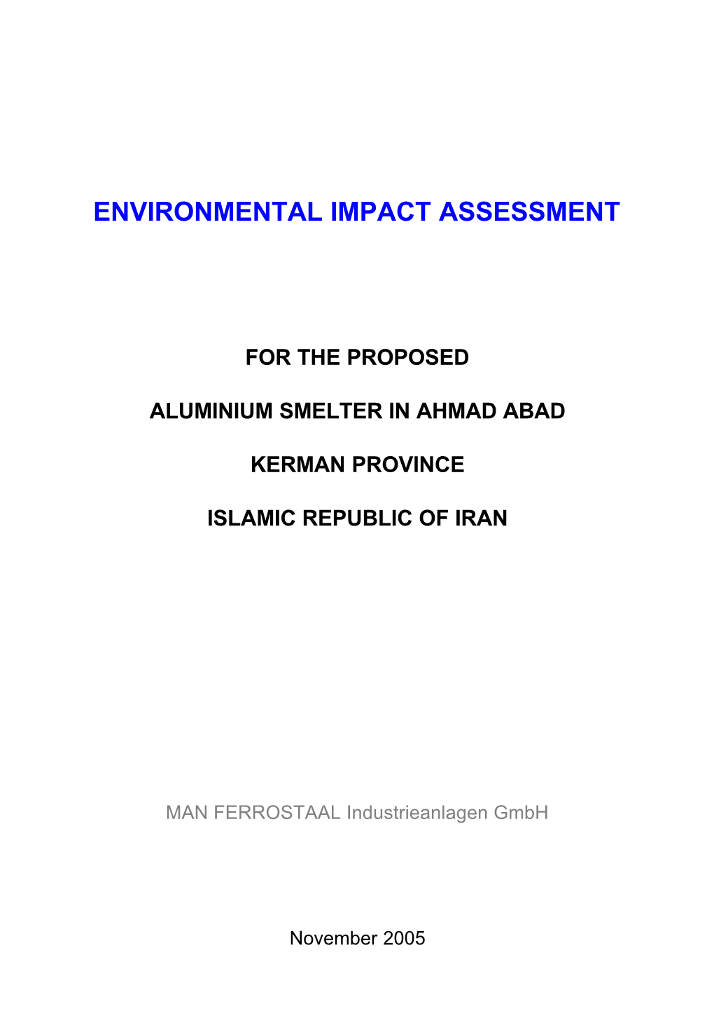 Environmental Impact Assessment