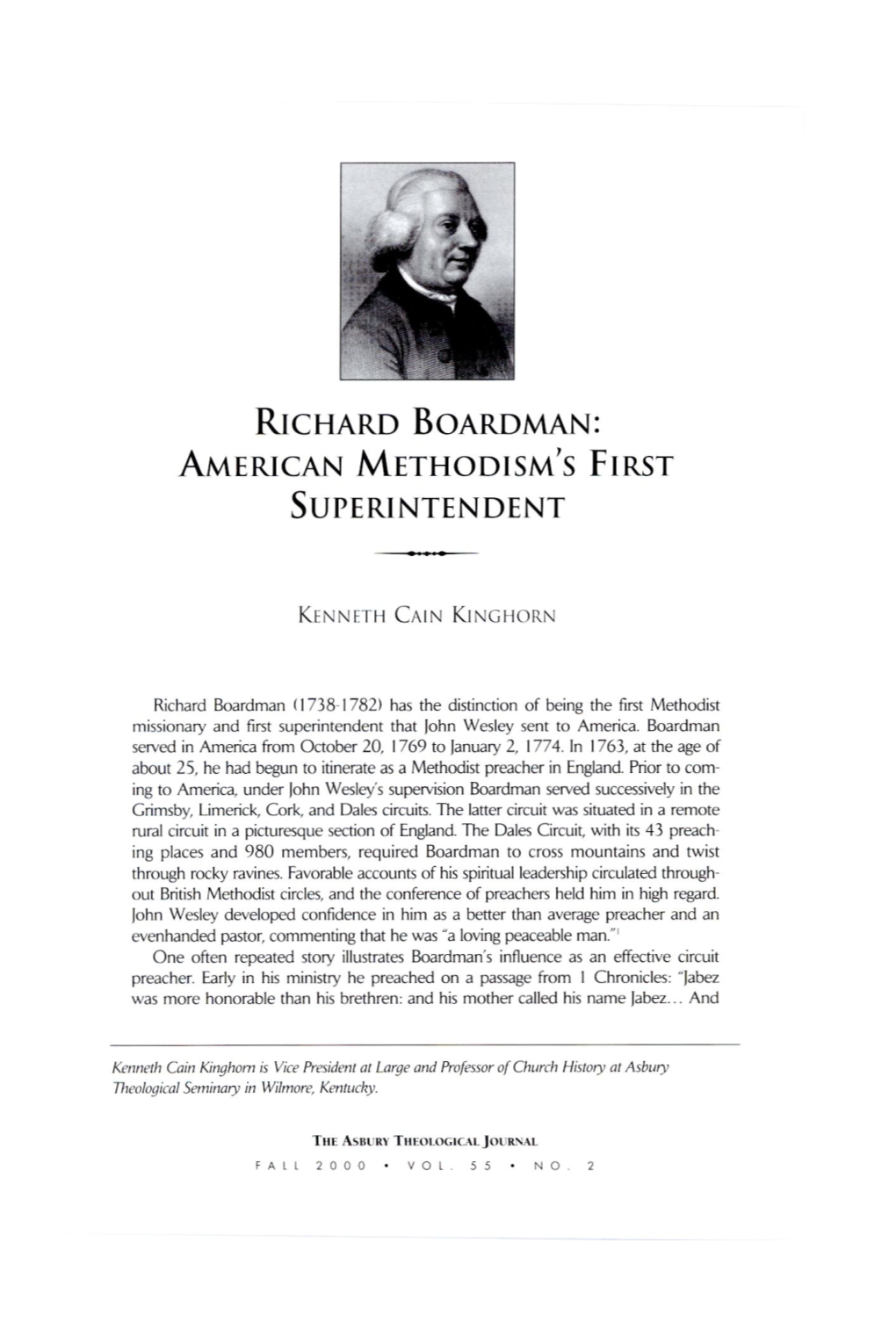 Richard Boardman: American Methodism's First Superintendent