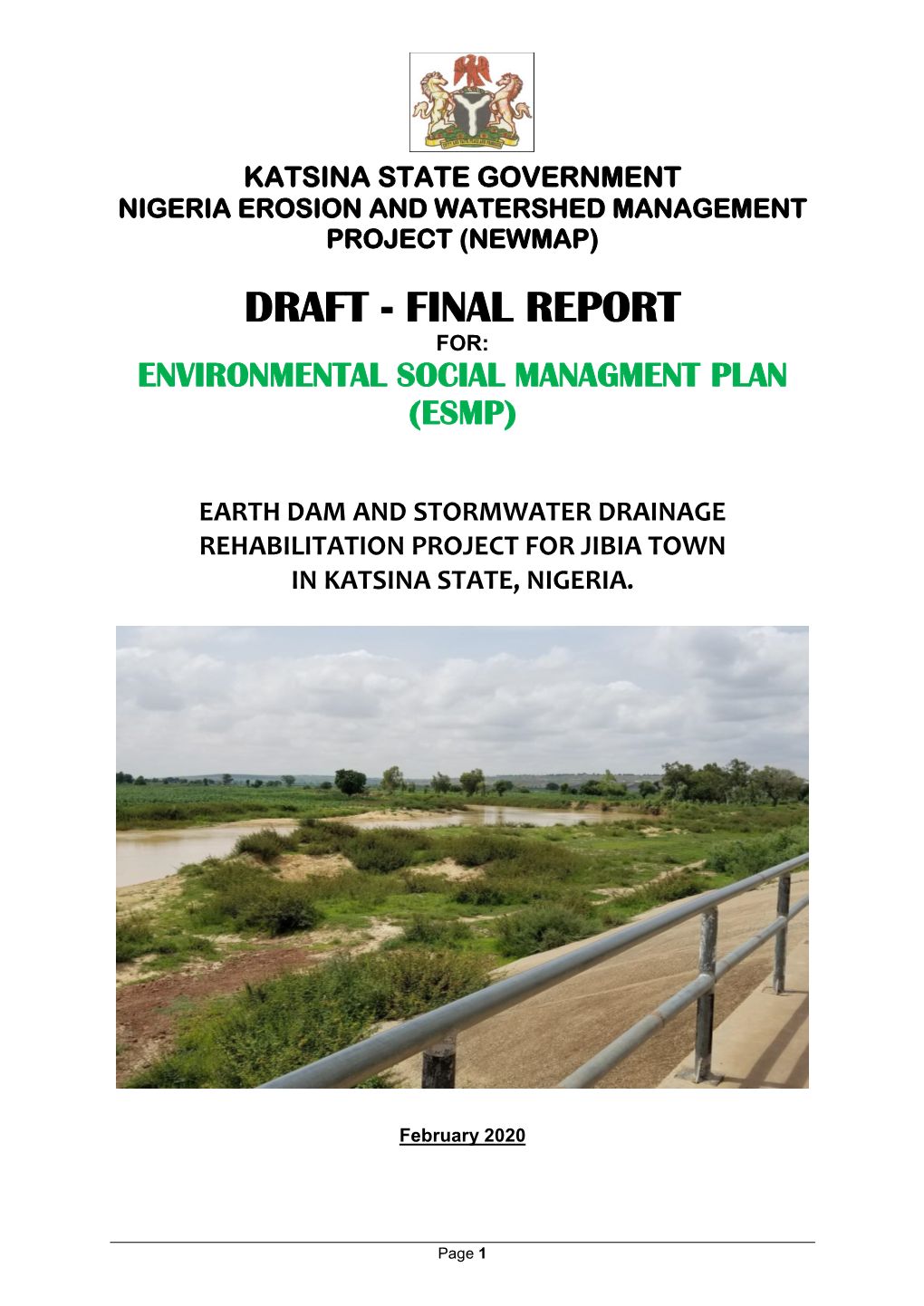 Reviewed Draft Final ESMP Report for Jibia Project