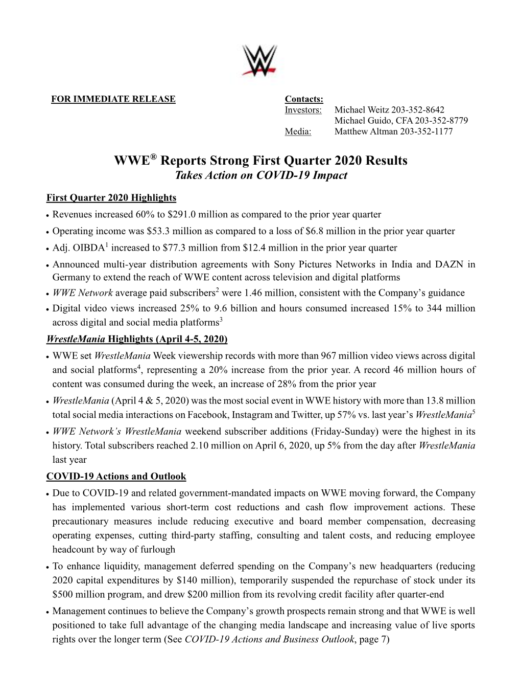 Earnings Press Release