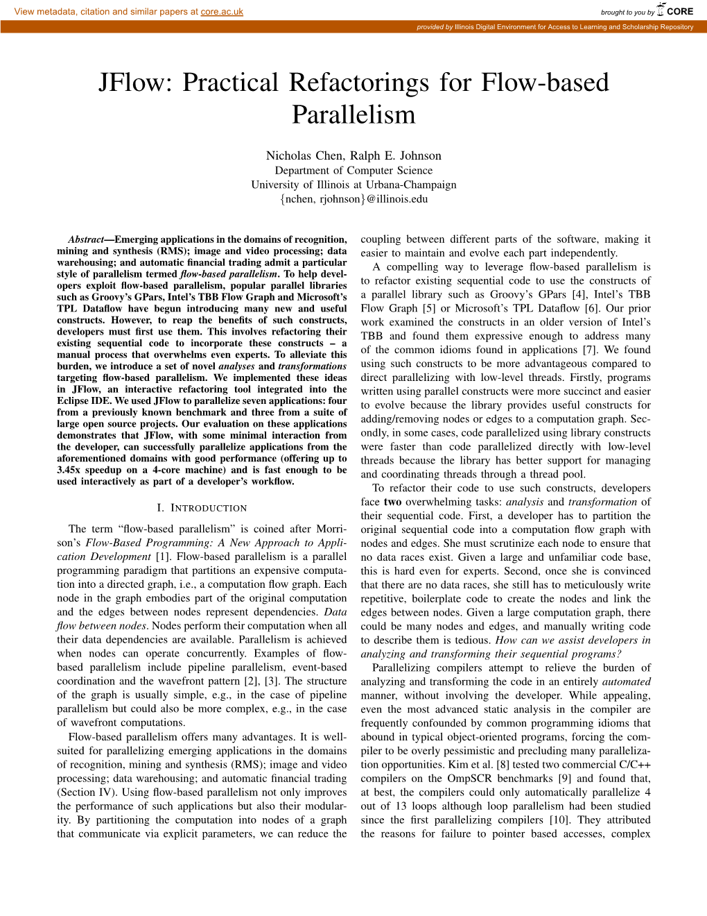 Jflow: Practical Refactorings for Flow-Based Parallelism