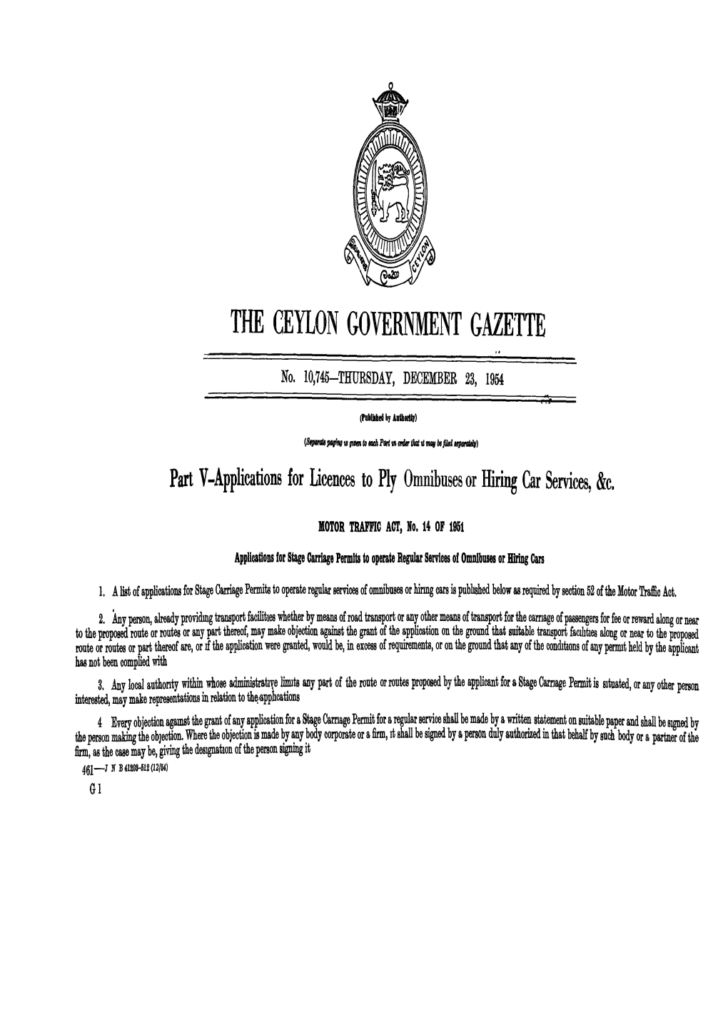 The Ceylon Government Gazette