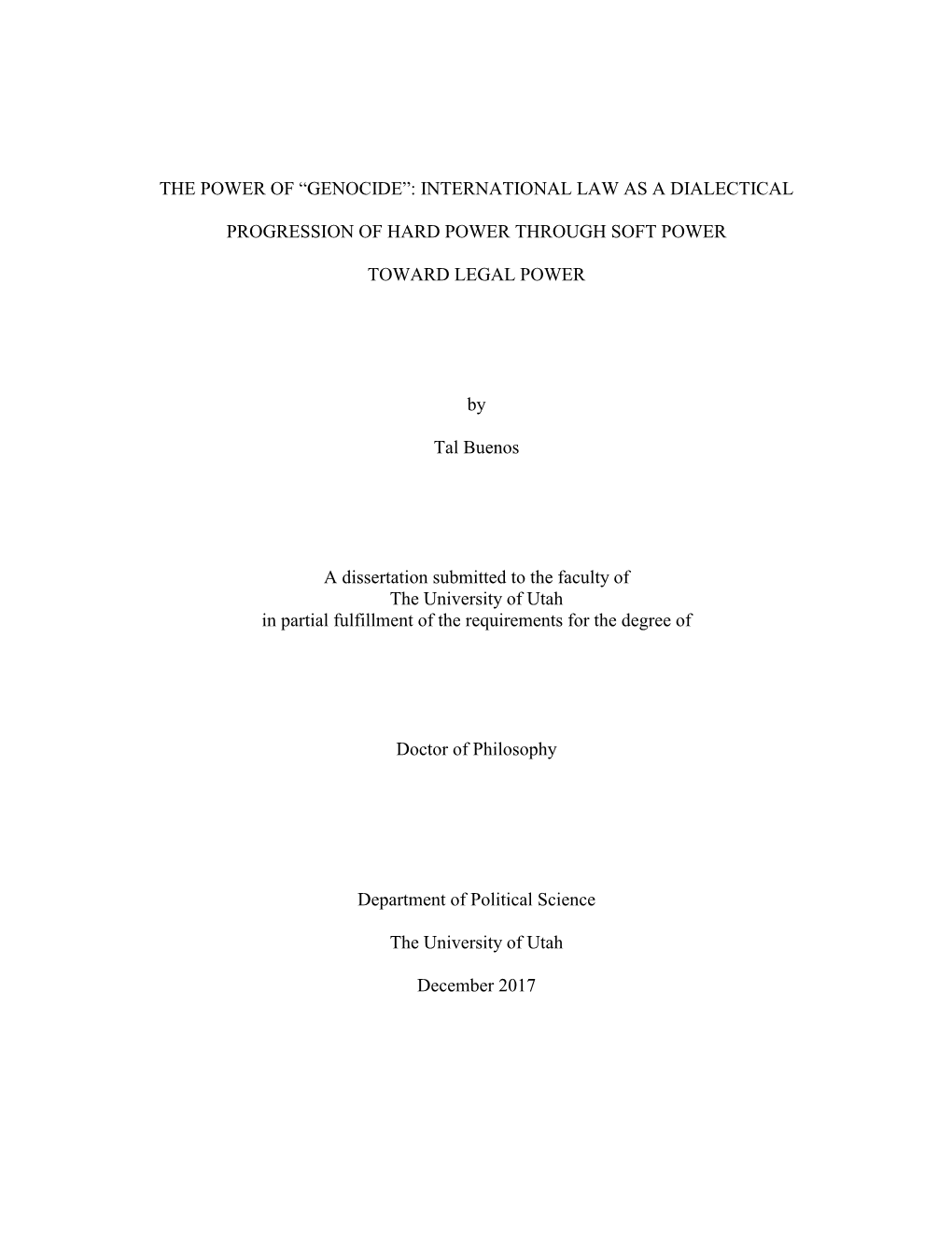 International Law As a Dialectical Progression Of