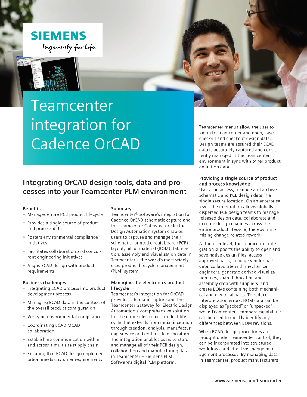 Teamcenter Cadence Orcad Integration Fact Sheet