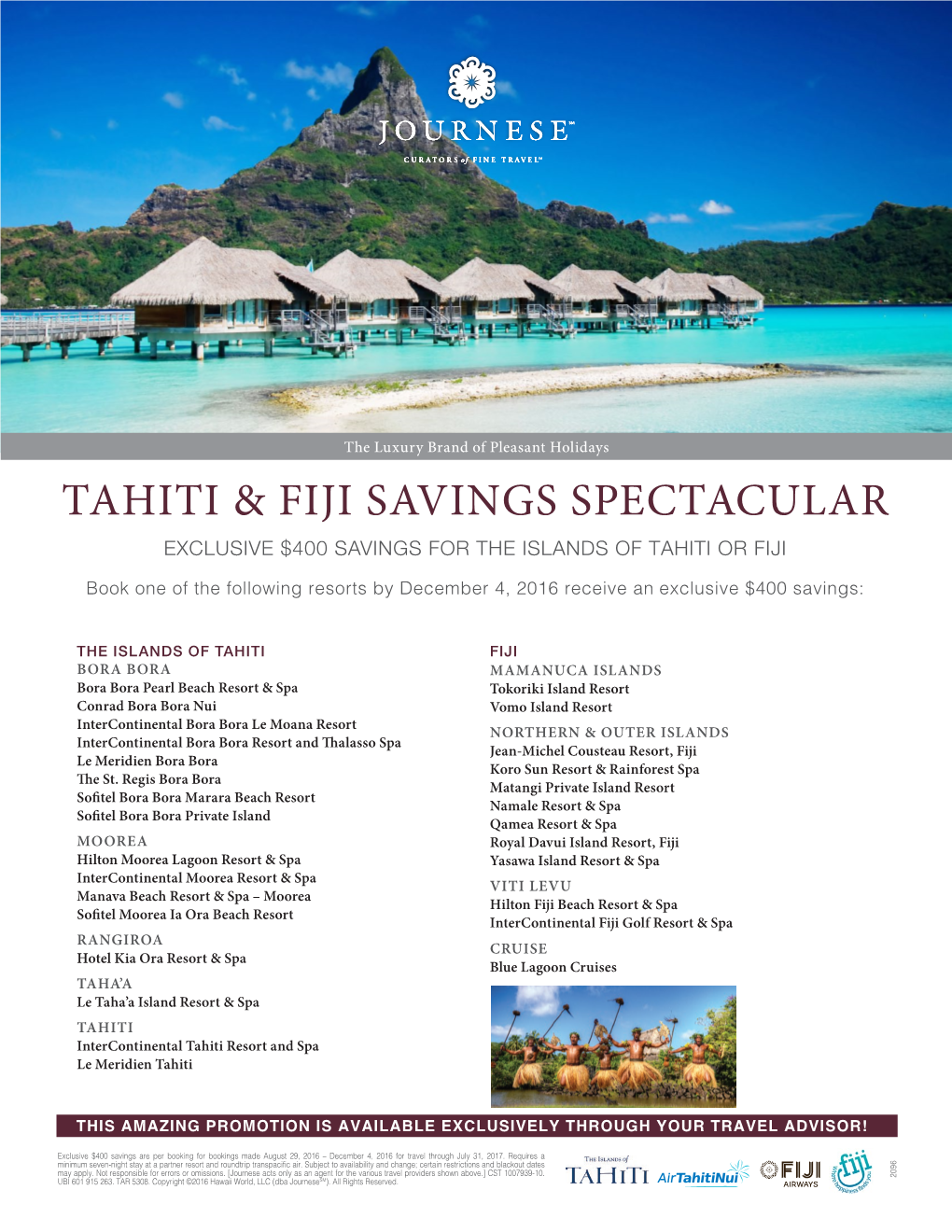 Tahiti & Fiji Savings Spectacular