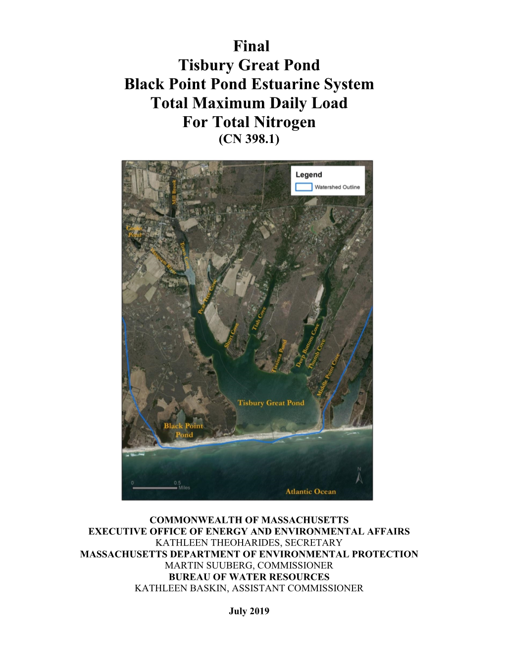 Final Tisbury Great Pond Black Point Pond Estuarine System Total Maximum Daily Load for Total Nitrogen (CN 398.1)