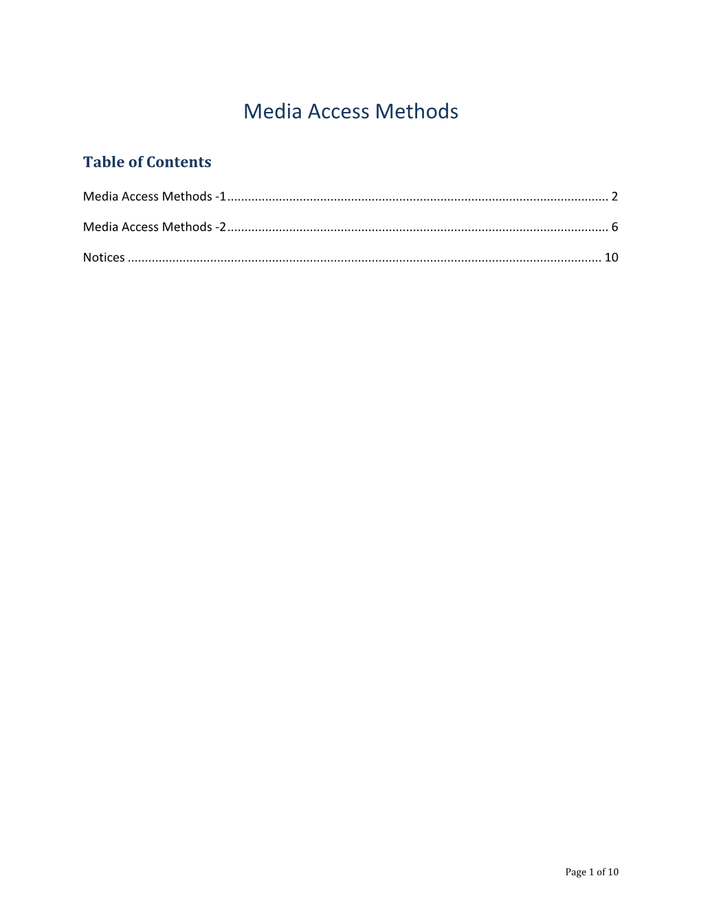 Media Access Methods