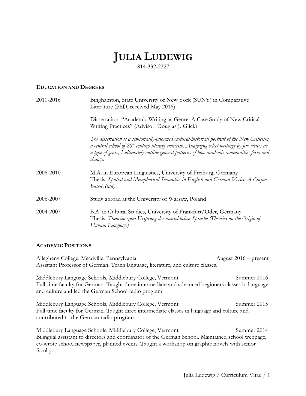 Julia Ludewig 814-332-2327