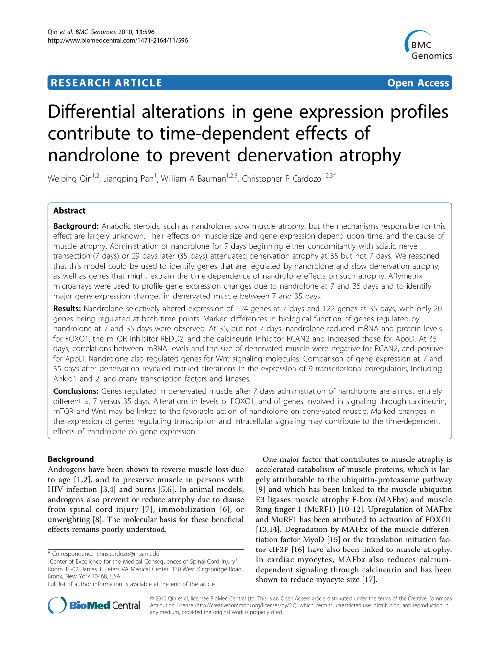 Differential Alterations in Gene Expression Profiles Contribute To
