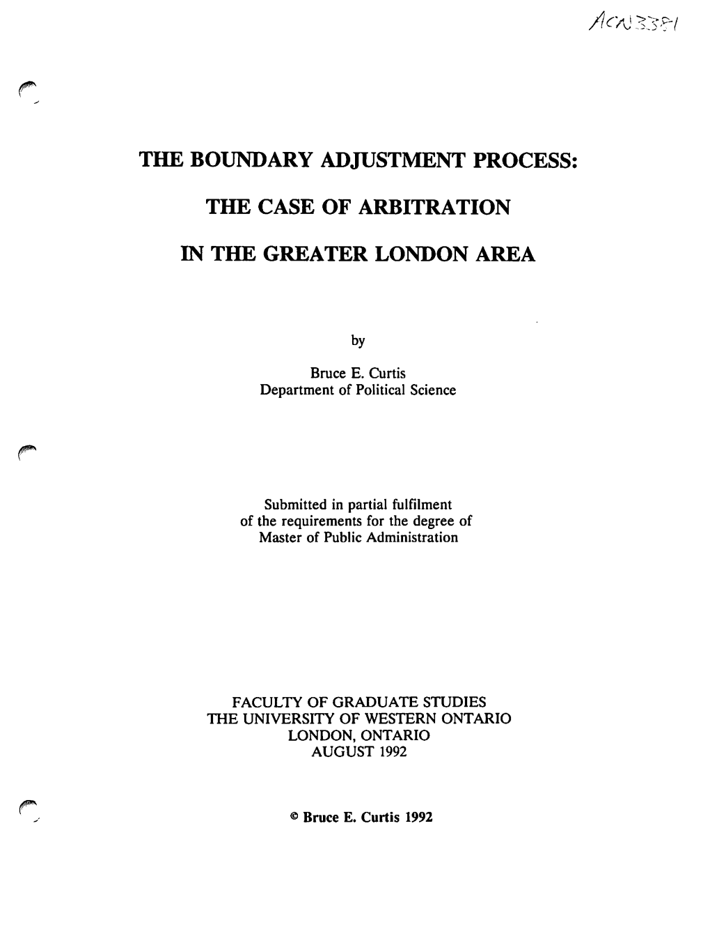 The Boundary Adjustment Process