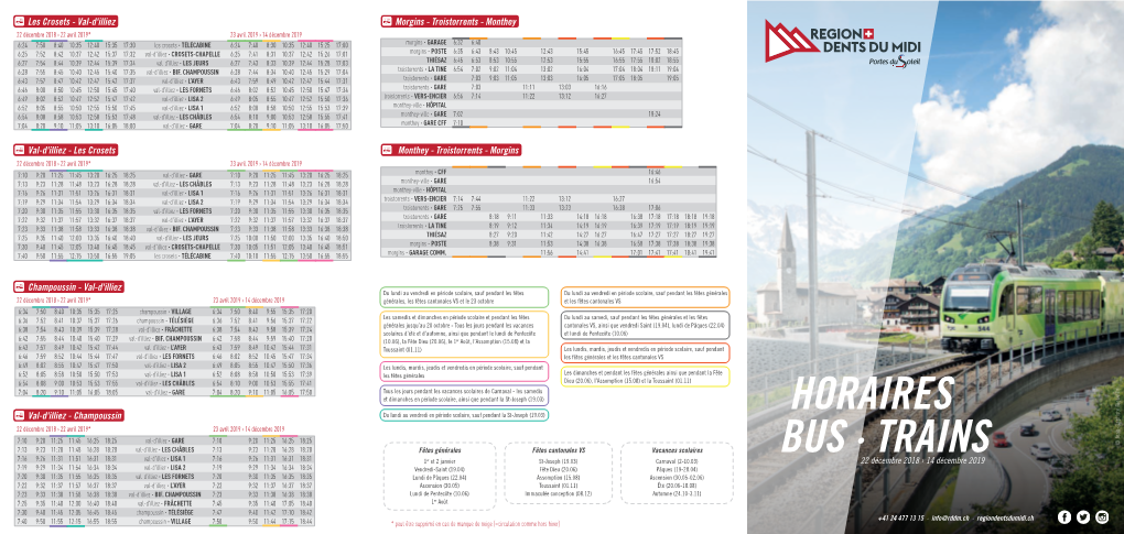 Horaires Bus Trains