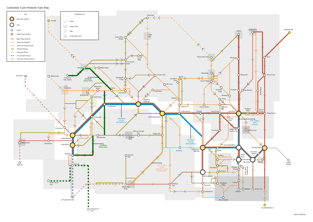 Calderdale Cycle Network Tube Map