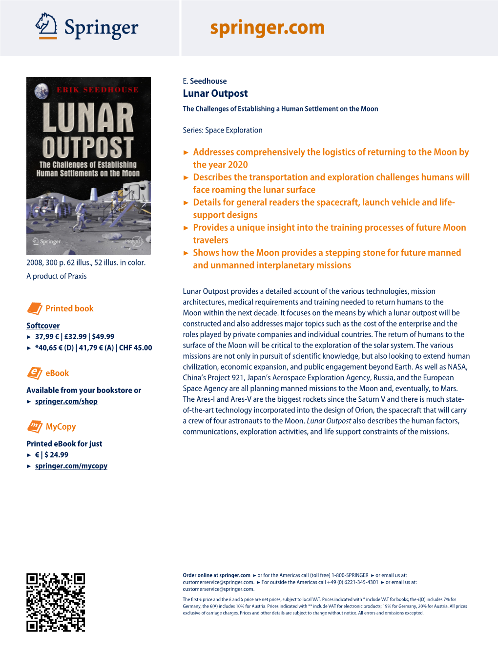 Lunar Outpost the Challenges of Establishing a Human Settlement on the Moon