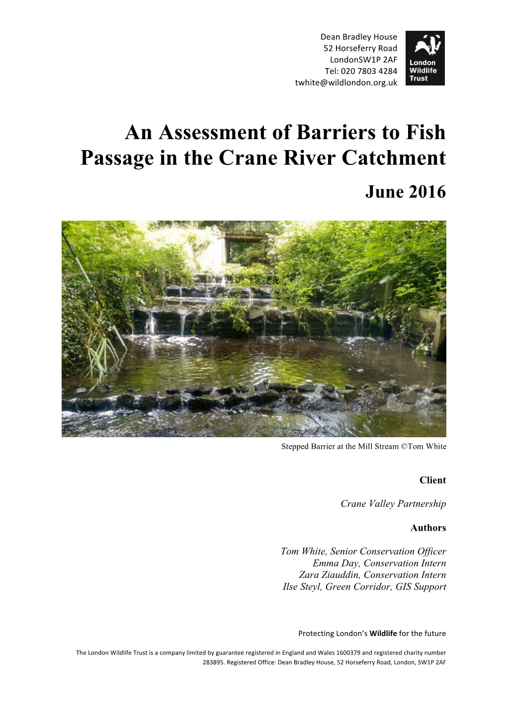 An Assessment of Barriers to Fish Passage in the Crane River Catchment