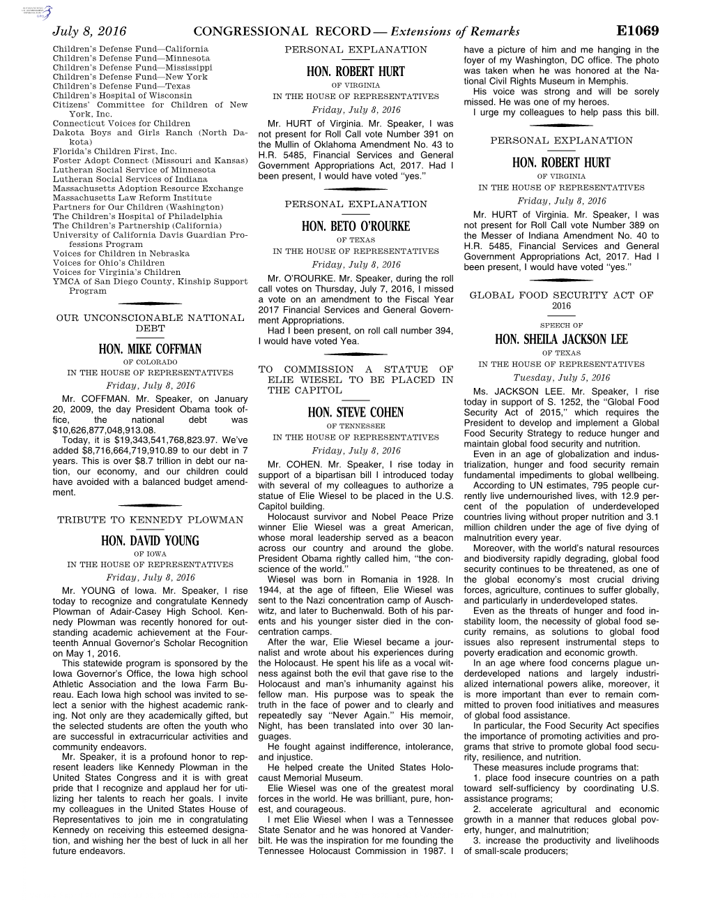 CONGRESSIONAL RECORD— Extensions Of