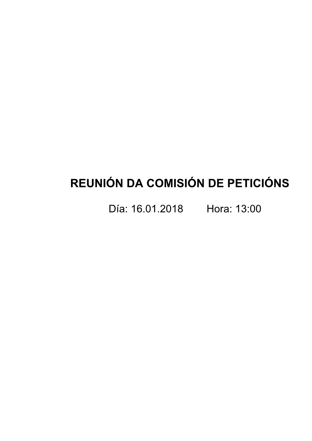 Reunión Da Comisión De Peticións