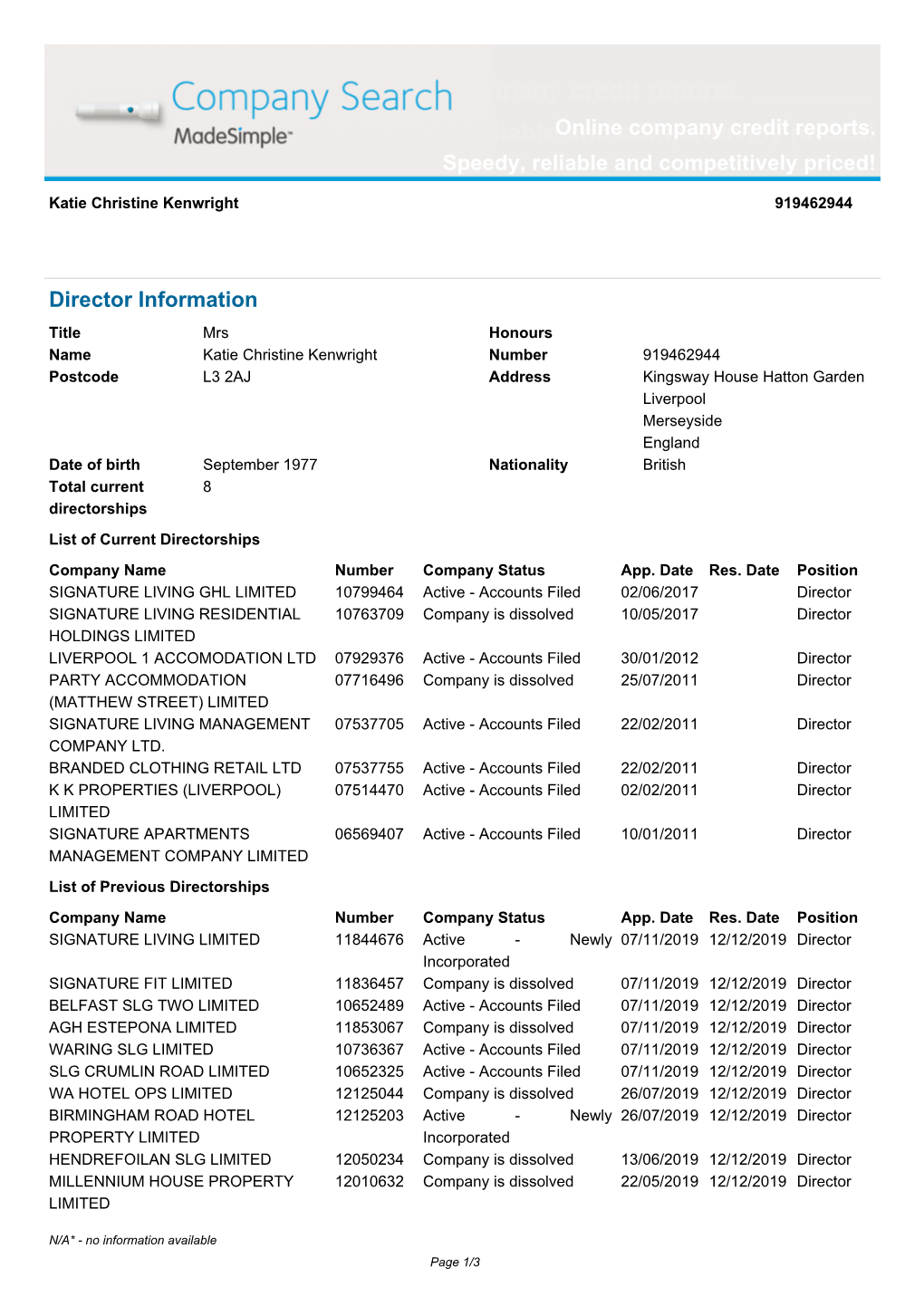 Online Company Credit Reports. Speedy, Reliable and Competitively Priced!