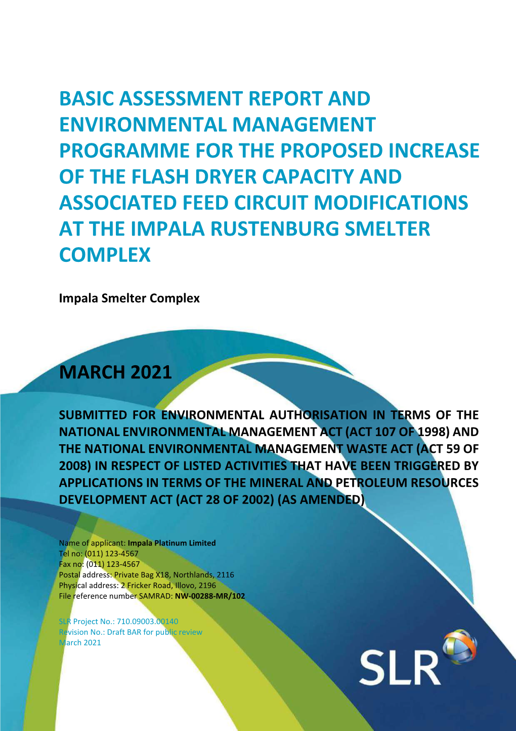 Basic Assessment Report and Environmental Management