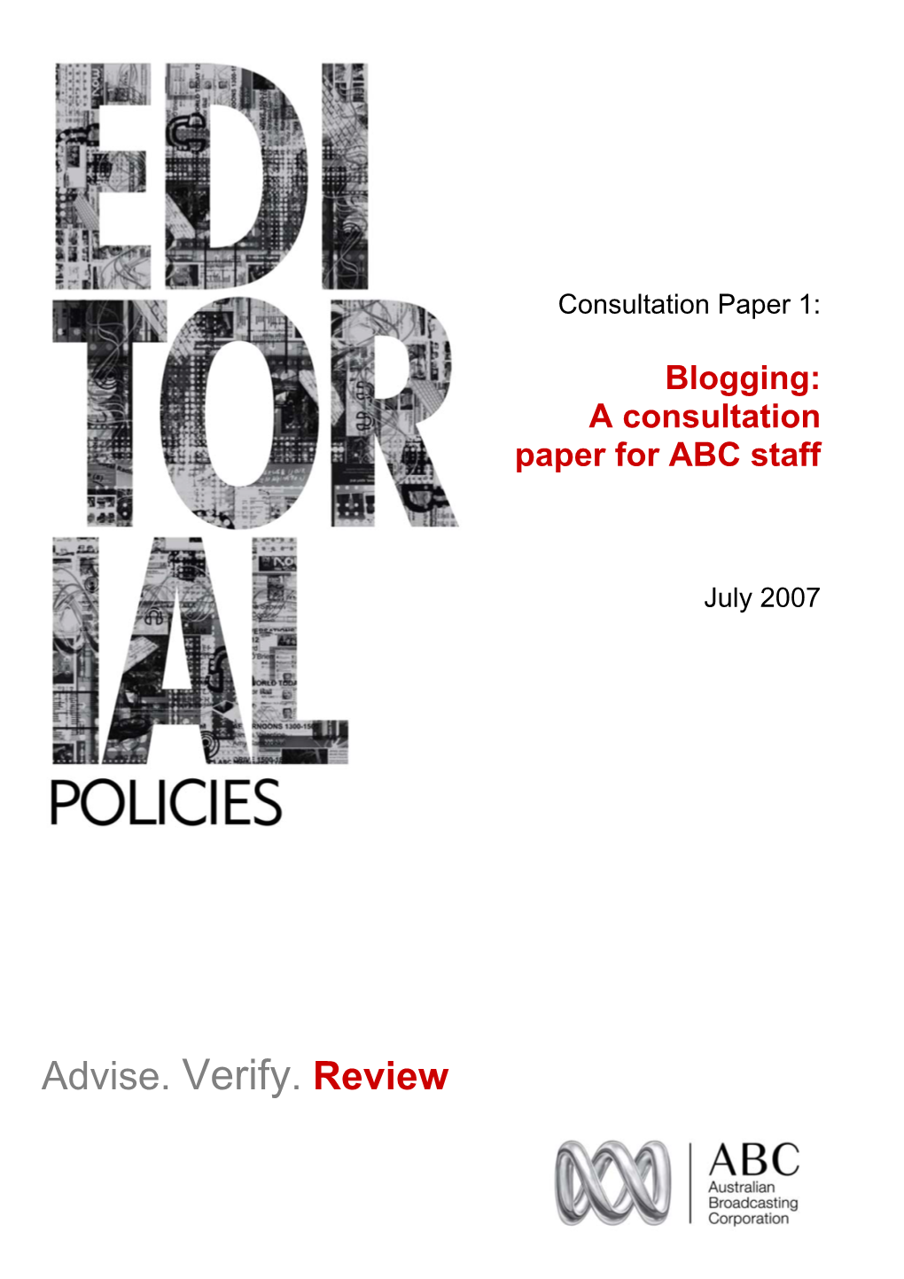 A Consultation Paper for ABC Staff