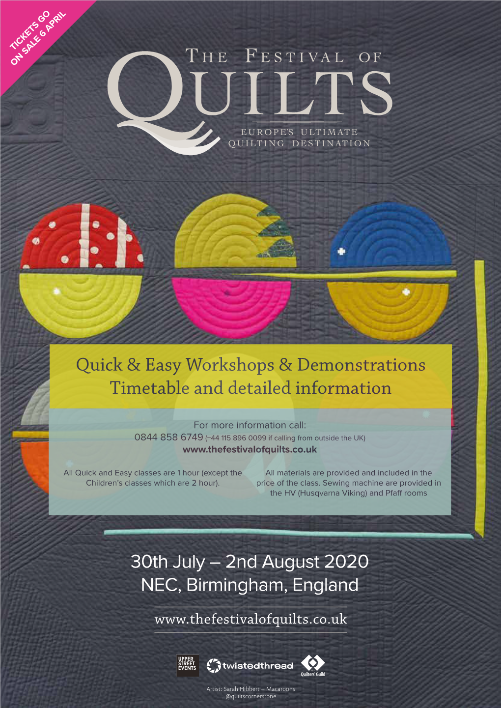 2Nd August 2020 NEC, Birmingham, England Quick & Easy Workshops