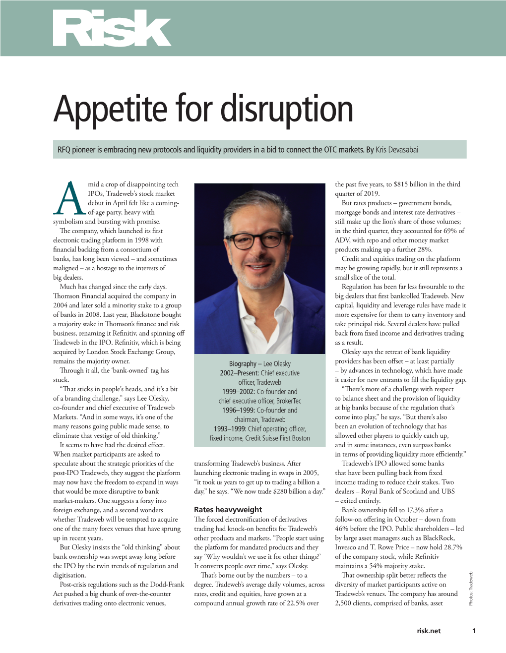 Appetite for Disruption