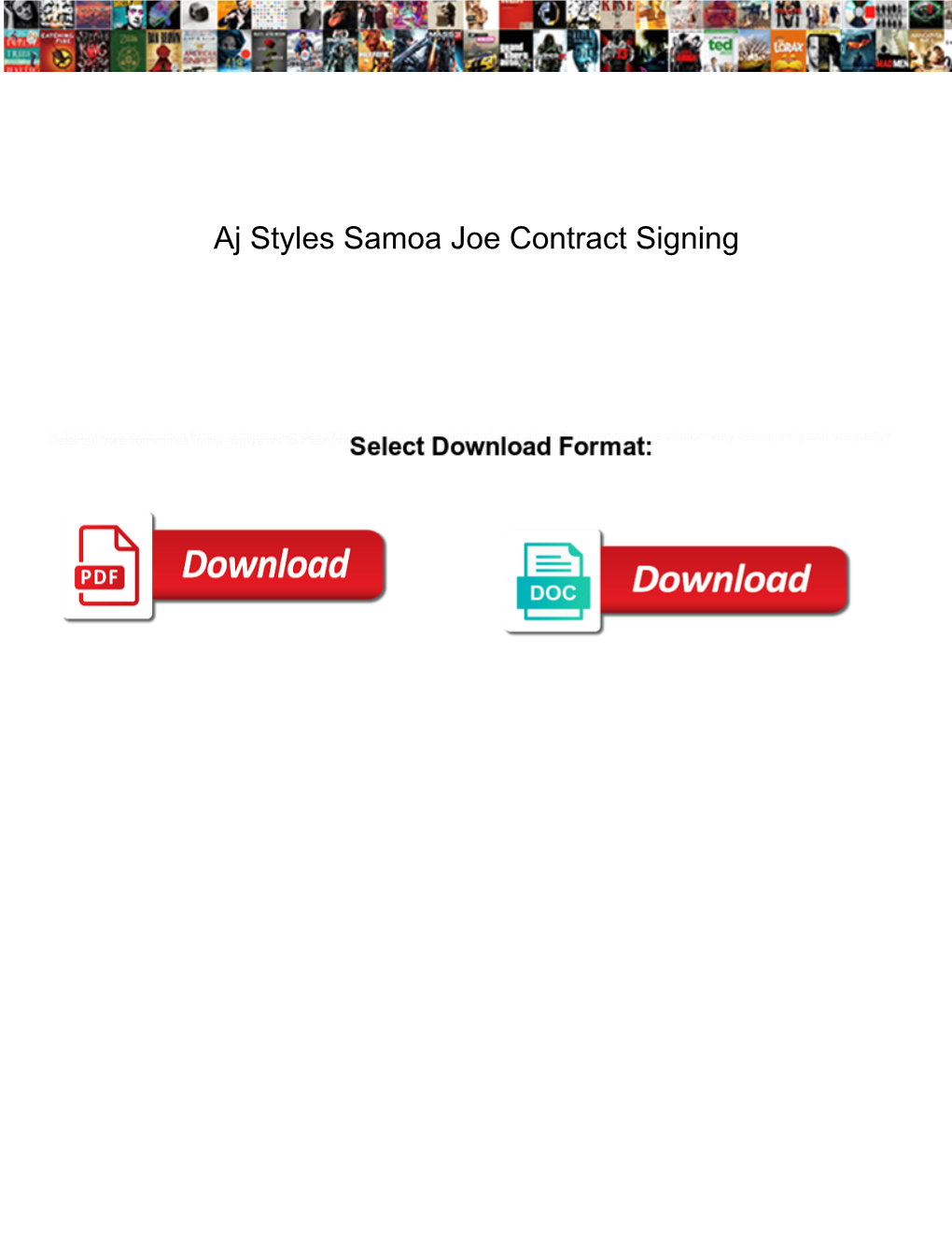 Aj Styles Samoa Joe Contract Signing