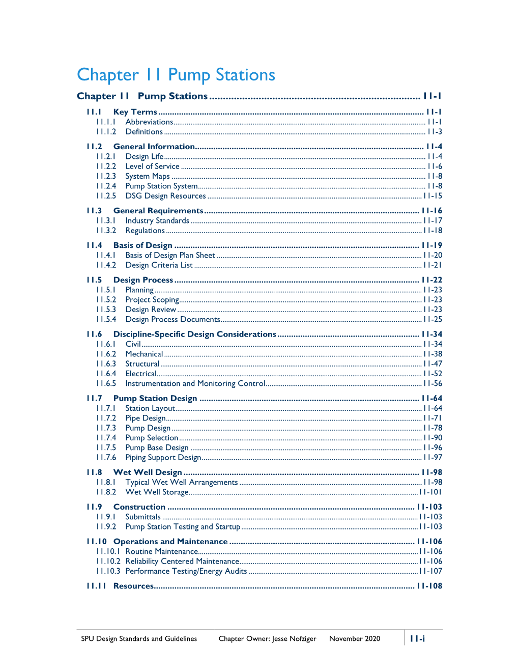 Pump Stations Chapter 11 Pump Stations