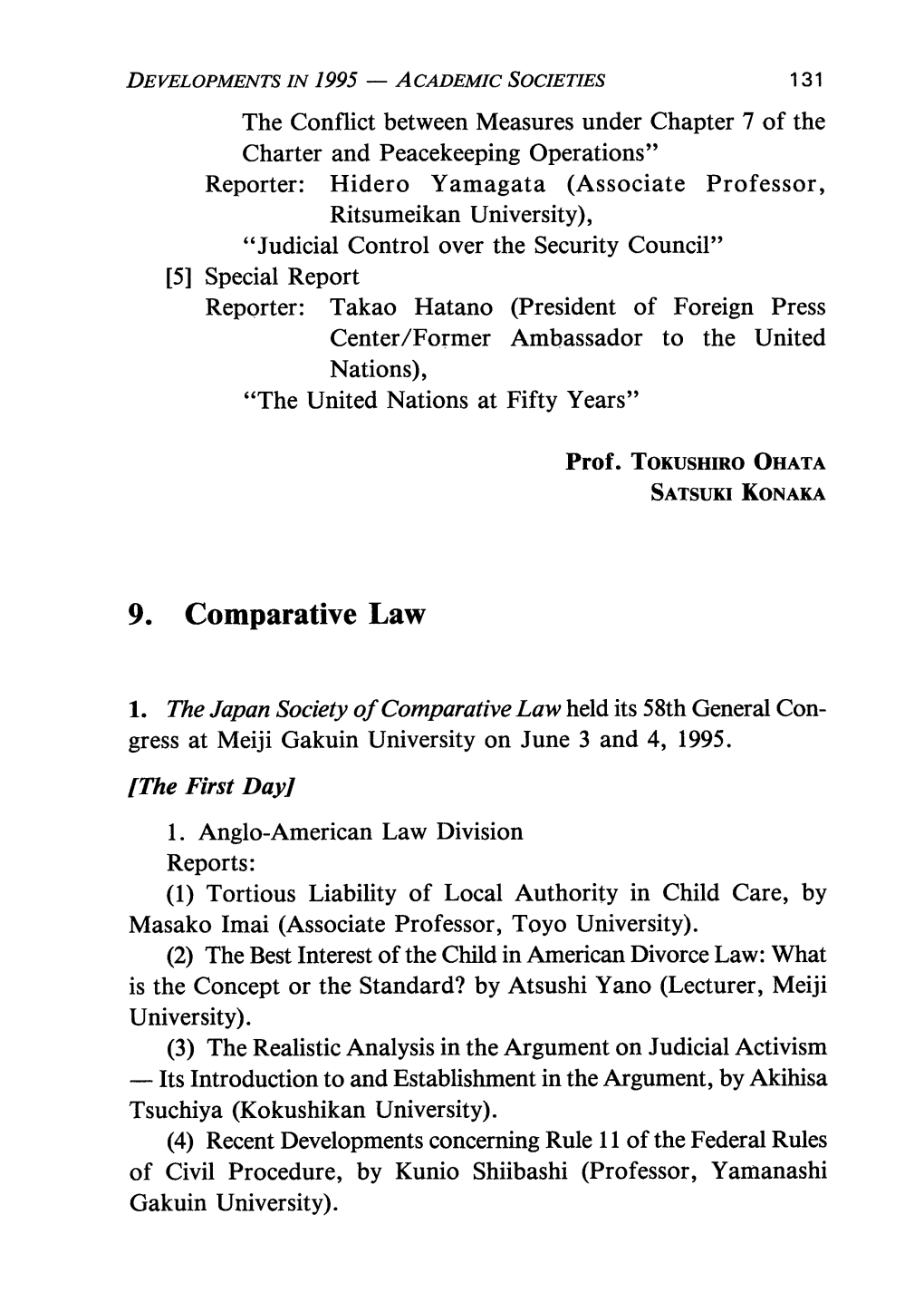 9．Comparative：Law