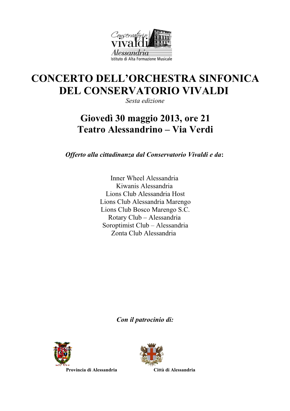 Concerto Dell'orchestra Sinfonica Del