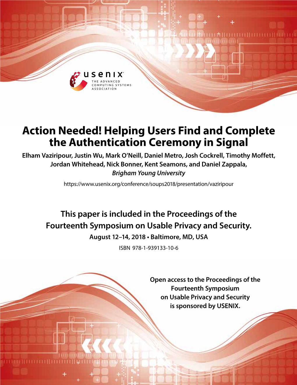 Action Needed! Helping Users Find and Complete the Authentication Ceremony in Signal